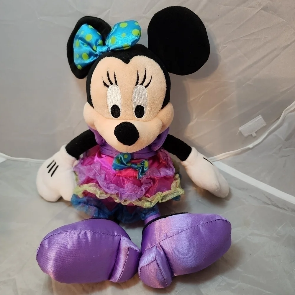 Disney Minnie Mouse Colorful Layered Skirt Plush Stuffed Animal 14